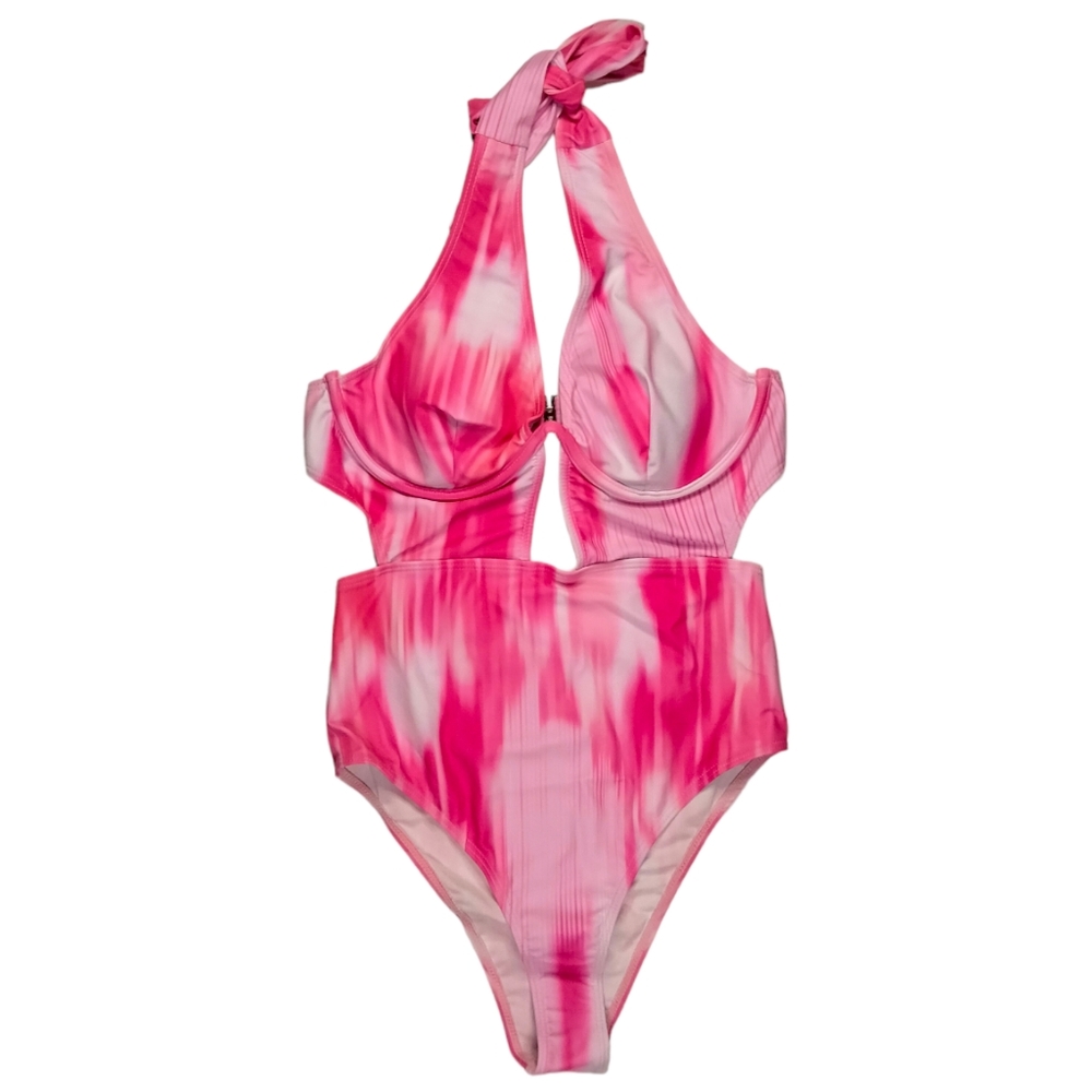 Sexy One Piece Swimsuits Tummy Control High Waisted Halter Tie Knot Closure NWOT